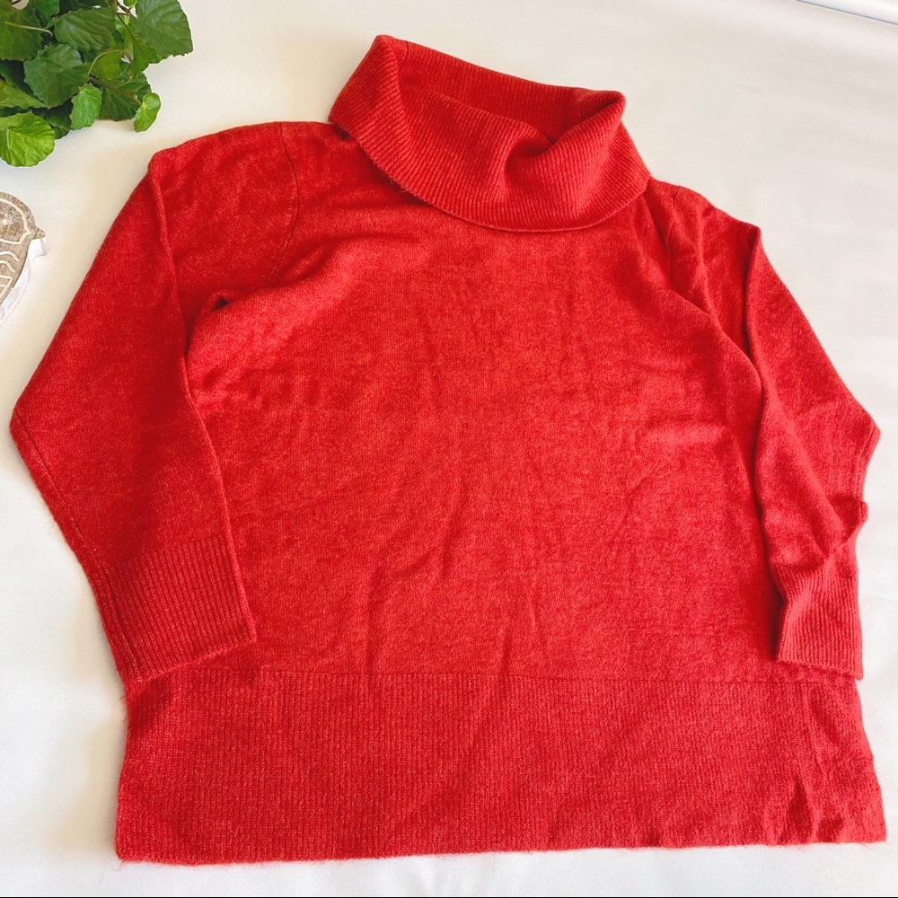 LOFT | Plus Cowl Neck Tunic Sweater Tamale Red New 16/18 20/22 24/26 Christmas - Picture 3 of 13